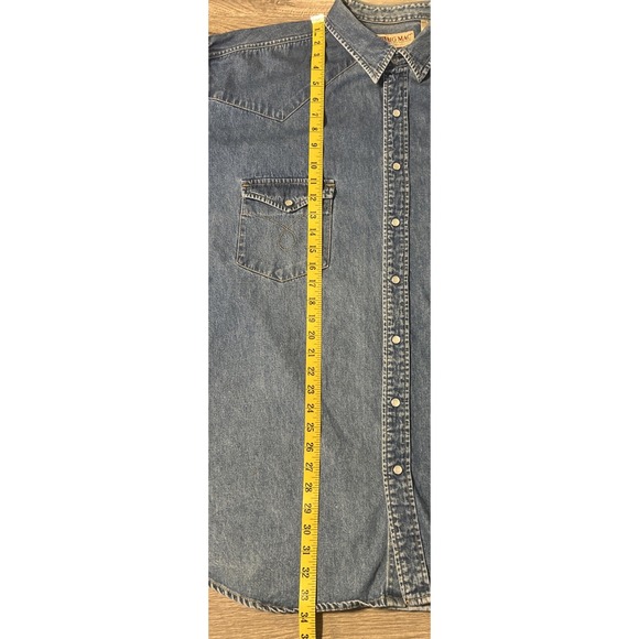 Vintage Big Mac Pearl Snap Western Denim Blue Jean Shirt Size 3XLT - Picture 7 of 10
